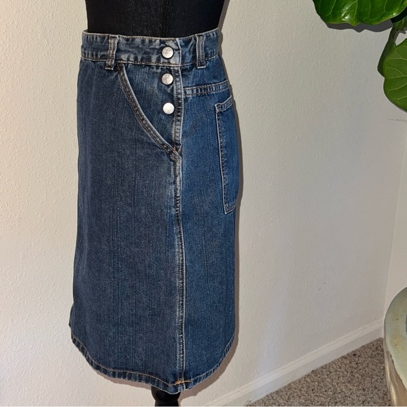 Calvin Klein Women’s 90s Side Snap Denim Jean Skirt Size 14 - Picture 14 of 16